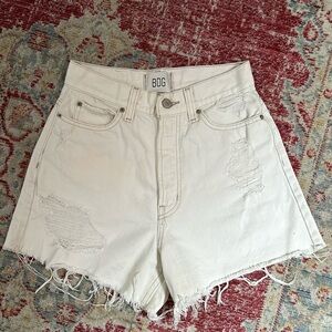 BDG White Denim Shorts